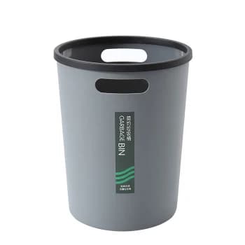 WY/卫洋 灰色大号塑料压圈垃圾桶 WYS-696 1个