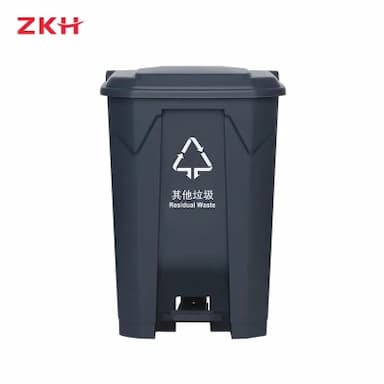 ZKH/震坤行 脚踏垃圾桶 ZKH-50L-K4(其他垃圾) 40×38×56cm 灰色 1个