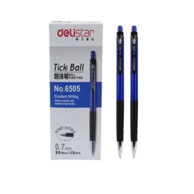DELI/得力 圆珠笔 6505 0.7mm 蓝色 12支 1盒