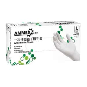 AMMEX/爱马斯 一次性标准型白色丁腈手套 APFWCMD46100 1盒