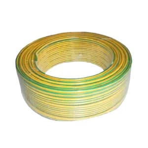 RONDA CABLE/朗达电缆 ZB-BV-300/500V-1×1 黄绿双色 100m 1卷 铜芯聚氯乙烯绝缘B级阻燃布电线