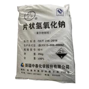 XJZT/新疆中泰 片状氢氧化钠 食品级 ≥98% 25kg 1袋