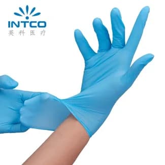 INTCO/英科医疗 一次性丁腈防护手套 K85-10014 S 蓝色 3.5g±0.3g 100只 1盒