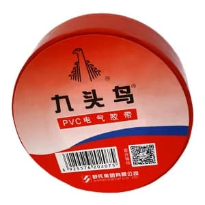 JIUTOUNIAO/九头鸟 PVC电气绝缘胶带 20yd×18mm×0.17mm 红色 200卷 1箱