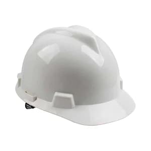 MSA/梅思安 V-Gard ABS标准型安全帽 10146530 白色 一指键帽衬 针织吸汗带 国标D型下颏带 1顶