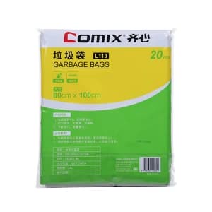 COMIX/齐心 大号垃圾袋 L113 80×100mm 黑色 20只 1卷