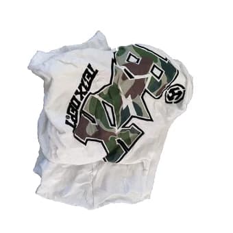 NUOSHENG/诺圣纺织 白色印花擦机布 SJST03-P 10kg 含棉量85% (25~55)×(25~55)cm 旧T恤布料 1包