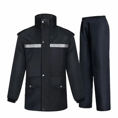 CHENGDOU/承豆 反光双层分体雨衣套装 3XL 黑色 含上衣×1+裤子×1 1套