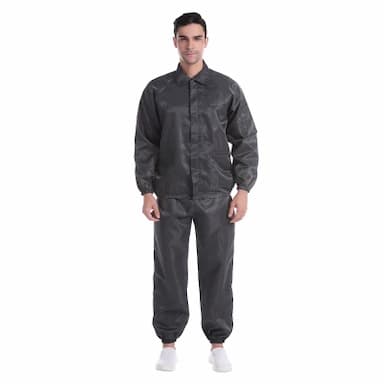 WK/鑫唯科 条纹翻领分体服套装 FJDF422H08 5XL 灰色 含上衣×1+裤子×1 1套