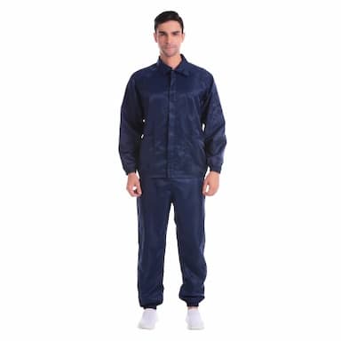 WK/鑫唯科 条纹翻领分体服套装 FJDF422Q03 L 藏青色 含上衣×1+裤子×1 1套