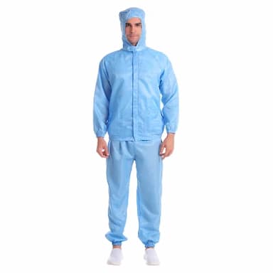 WK/鑫唯科 分体连帽防静电服套装 FJDF323B07 4XL 蓝色 含上衣×1+裤子×1 1套