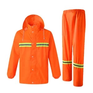 XINGHUA/星华 涤丝纺复合环保PVC反光雨衣套装 9006 XL/175 荧光橙 1件